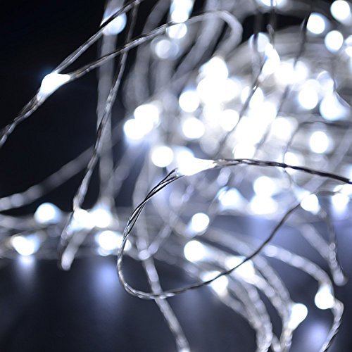 AMABUY LED String Lights,Cool White Silver Wire Lights Waterproof LED Starry String Lights ...
