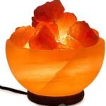 WBM Himalayan Glow Hand Carved Natural Crystal Himalayan Salt Lamp with Genuine Neem Wood Base, Bulb and Dimmer Control, 8-to-9-Inch, 8-to-11-Pounds thumbnail