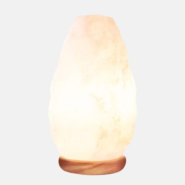 Himalayan Glow White Salt Crystal Lamp,Natural Salt Night Light,Hand Crafted with Neem Wooden Base,Salt Lamp Bulb,(ETL Certified) Dimmer Switch | 5-7 LBS - Image 3