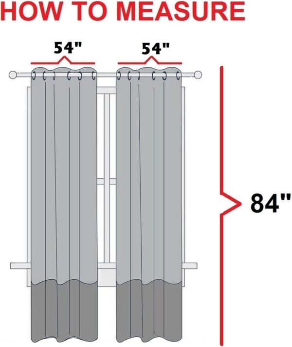 Elegant Comfort Luxury Curtain/Window Panel Set with Attached Valance and Backing 54" X 84 inch (Set of 2), Gray - Image 2