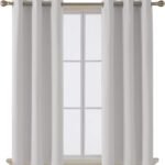 Deconovo Room Darkening Thermal Insulated Blackout Grommet Window Curtain Panel for Living Room, Greyish White, 42×63 Inch, 1 Panel thumbnail