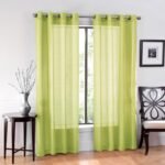 Ruthy’s Textile 2 Piece Window Sheer Curtains Grommet Panels, Lime thumbnail