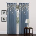 Lush Decor Curtain Flower Drop Window Panel (Single), 42″ W x 84″ L, Blue thumbnail