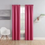 ECLIPSE Tricia Modern Room Darkening Thermal Rod Pocket Window Curtains for Bedroom (2 Panels), 26 in x 63 in, Pink thumbnail
