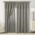 Elegant Comfort Luxury Curtain/Window Panel Set with Attached Valance and Backing 54″ X 84 inch (Set of 2), Gray thumbnail