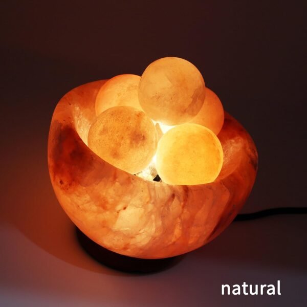 UMAID Natural Himalayan Rock Sea Salt Lamp Bowl With 6 Heated Salt Massage balls - Image 3