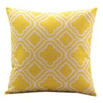 Cotton Linen Decorative Throw Pillow Case Cushion Cover (Lemon Argyle Pattern) 18 “X18” thumbnail