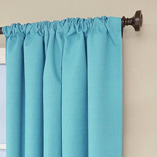 Eclipse Kids Kendall Room Darkening Thermal Curtain Panel,Turquoise,63-Inch Image