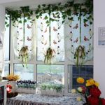 FUA® 1 Piece Pastoral Tulle Window Roman Curtain Embroidered Sheer For Kitchen Living (B) thumbnail