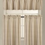 Elegant Home Collection 3 Piece Solid Color Faux Silk Blackout Kitchen Window Curtain Set thumbnail