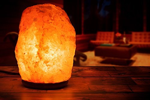 Hemingweigh Himalayan Glow Hand Carved Natural Crystal Himalayan Salt Lamp With Genuine Wood Base, Bulb And On and Off Switch 6 to 8 Inch, 6 to 7 lbs. 2 PACK Image