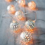 LED Globe String Lights,Goodia Battery Operated 10.49Ft 30er Silver Moroccan Lamp for Indoor,Bedroom,Curtain,Patio,Lawn,Landscape,Fairy Garden,Home,Wedding,Holiday,Christmas Tree,Party (Warm White) thumbnail