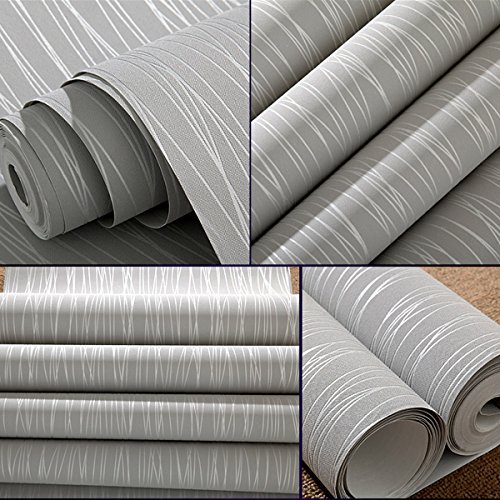 Mavee Non-Woven 3D Wallpaper, Print Embossed, Modern Stripe Fashion Wallpaper for Livingroom, Bedroom, Kitchen and Bathroom (20.8In x 32.8Ft) Image