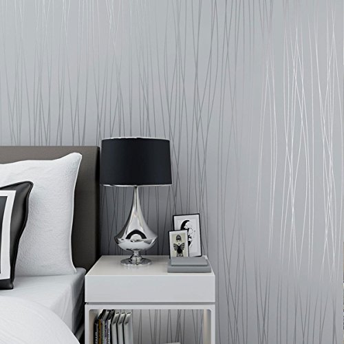 Mavee Non-Woven 3D Wallpaper, Print Embossed, Modern Stripe Fashion Wallpaper for Livingroom, Bedroom, Kitchen and Bathroom (20.8In x 32.8Ft) Image