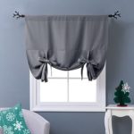 NICETOWN Thermal Insulated Grey Blackout Curtain – Tie Up Shade for Small Window (Rod Pocket Panel, 46″W x 63″L) thumbnail