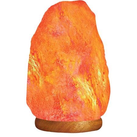Natural Himalayan Rock Salt Lamp 6-7 lbs with Wood Base, Electric Wire & Bulb Feature Image