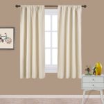 Nicetown Triple Weave Home Decoration Thermal Insulated Solid Blackout Curtains / Drapes for Bedroom(Set of 2,42 x 63 Inch,Beige-Hay) thumbnail