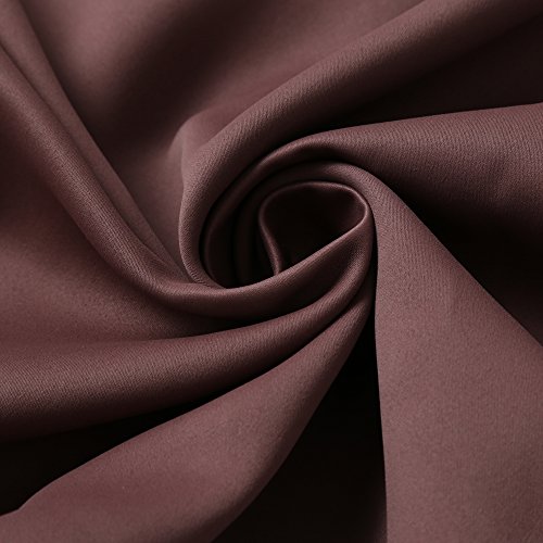 RHF Blackout Thermal Insulated Curtain – Antique Bronze Grommet Top for bedroom 52W by 63L Inches-Chocolate Image