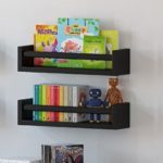 Set of 2 Muti-use Wood Kitchen Wall Shelf Black Spice Rack Also Good For Nursery Wall Shelf thumbnail