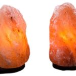Set of 2 Natural Himalayan Pink Salt Lamp Hand Carved With Elegant Wood Base. Includes Bulbs, 5-7 Inches, 4-7 lbs (each) thumbnail