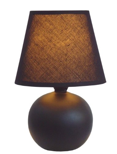 Simple Designs LT2008-BLK Mini Ceramic Globe Table Lamp, Black Feature Image