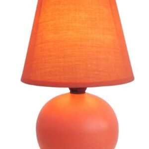 Simple Designs LT2008-ORG Mini Ceramic Globe Table Lamp, Orange