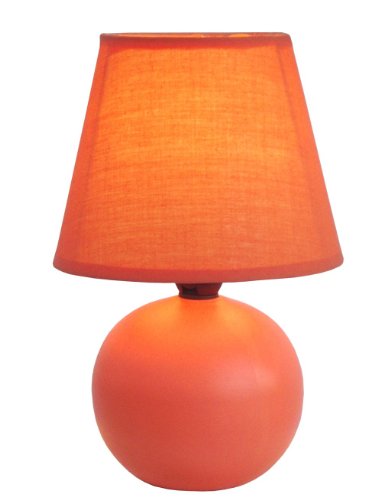 Simple Designs LT2008-ORG Mini Ceramic Globe Table Lamp, Orange Feature Image