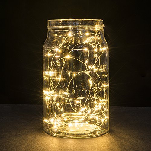 String Lights, Oak Leaf 2 Set of Micro 30 LEDs Super Bright Warm White Led Rope Lights Battery Operated on 9.8 Ft Long Ultra Thin String Copper For Home Bedroom Party Image