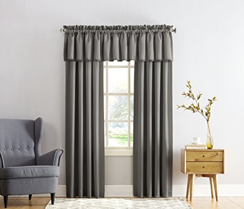 Sun Zero Barrow Energy Efficient Rod Pocket Curtain Panel, 54 x 84 Inch, Steel Gray Image