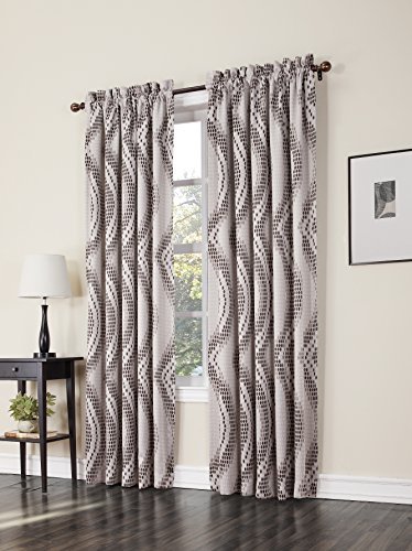 Sun Zero Jeff Energy Efficient Rod Pocket Curtain Panel, 54 x 63 Inch, Natural Feature Image