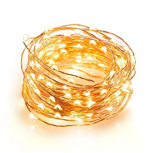 TaoTronics Outdoor String Lights, 100 Leds String Lights 33ft Christmas Waterproof Decorative Lights for Bedroom, Patio, Parties( Copper Wire Lights, Warm White ) Feature Image