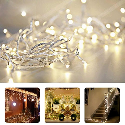 TopYart 10M/33ft Warm White LED String Lights 100 LEDs Indoor Decorative Lights for Wedding Xmas Party – Control up to 8 Sparking Modes Feature Image