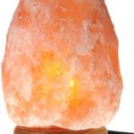 WBM Himalayan Glow Hand Carved Natural Crystal Himalayan Salt Lamp with Genuine Neem Wood Base, Bulb and Dimmer Control, 8-to-9-Inch, 8-to-11-Pounds thumbnail
