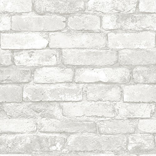 Grey and White Brick Peel And Stick Wallpaper Feature Image