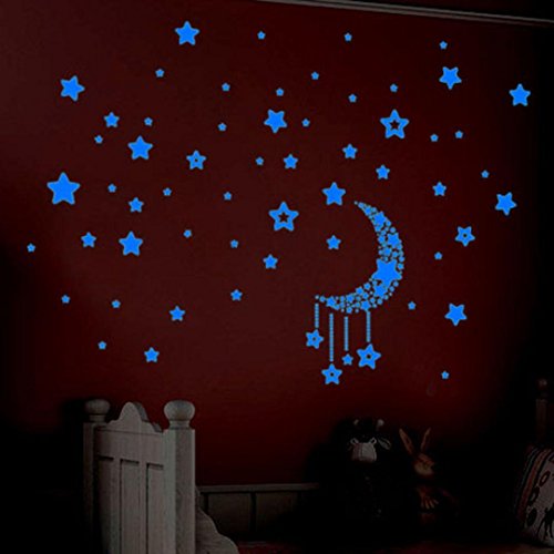 Iuhan Fashion A Set Kids Bedroom Fluorescent Glow In The Dark Stars Wall Stickers Feature Image