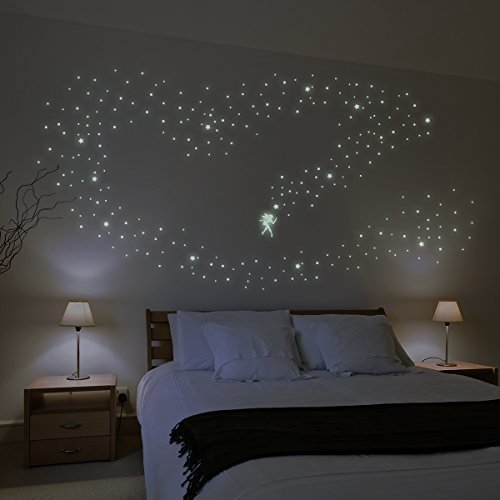 Wandkings “Fairy with dots and stars” wall stickers / 367 stickers / fluorescent and glow in the dark Feature Image