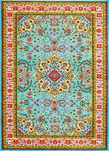 10015 Blue 5’2×7’2 Area Rug Carpet Large New Image