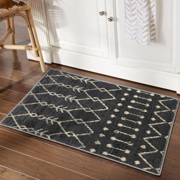 COZYLOOM Area Rug 2x3 Moroccan Trellis Doormat Vintage Geometric Front Door Mat