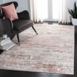 SAFAVIEH Meadow Collection Area Rug – 5’3″ x 7’6″, Beige & Pink, Modern Abstract Design thumbnail