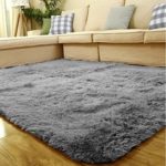 ACTCUT Super Soft Indoor Modern Shag Area Silky Smooth Rugs Fluffy Rugs Anti-Skid Shaggy Area Rug Dining Room Home Bedroom Carpet Floor Mat 4- Feet By 5- Feet (Grey) thumbnail