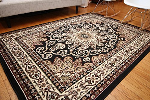 Generations New Oriental Traditional Isfahan Persian Area Rug, 2′ x 3′, Black Feature Image