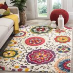 Safavieh Monaco Collection MNC233A Modern Colorful Floral Ivory and Multi Area Rug (8′ x 11′) thumbnail