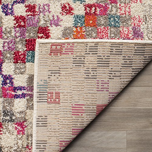 Safavieh Monaco Collection MNC241G Modern Abstract Pixel Grey and Multi Area Rug (5’1″ x 7’7″) Image