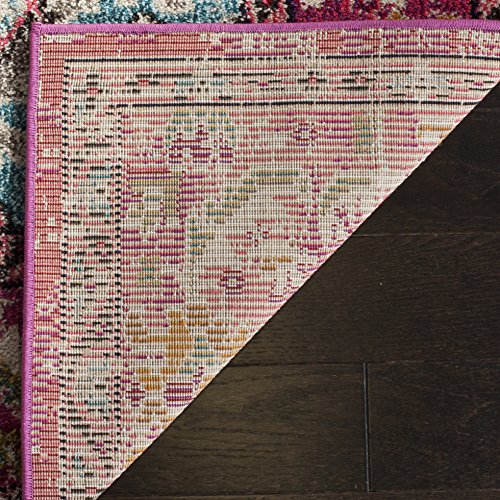 Safavieh Monaco Collection MNC243D Vintage Oriental Colorful Pink and Multi Area Rug (6’7″ x 9’2″) Image
