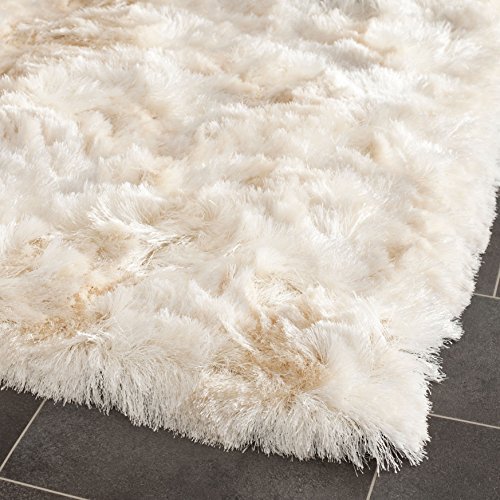 Safavieh Paris Shag Collection SG511-1212 Ivory Polyester Area Rug (3′ x 5′) Image