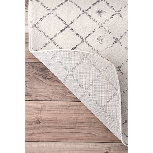 Traditional Vintage Moroccan trellis Doormat Grey Area Rugs, 2 Feet by 3 Feet (2′ x 3′) Image