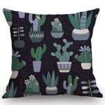Swono Cactus Cotton Linen Square Throw Waist Pillow Case Decorative Cushion Cover Pillowcase Sofa 18″x 18″ thumbnail