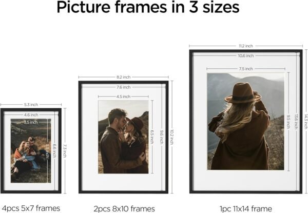 Aluminum Gallery Wall Frame Set – eletecpro 7-Piece Modern Photo Display - Image 3