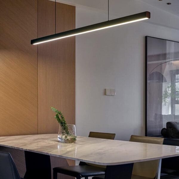 Minimalist Linear Pendant Light – 57” Dimmable LED Chandelier - Image 4