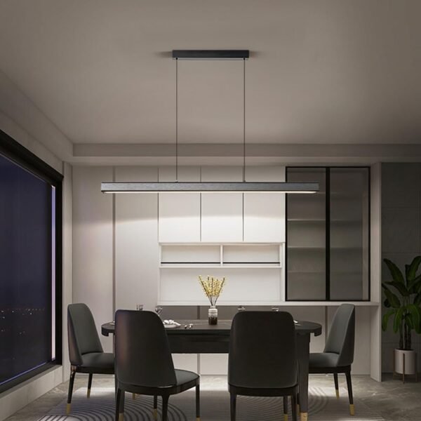 Minimalist Linear Pendant Light – 57” Dimmable LED Chandelier - Image 8